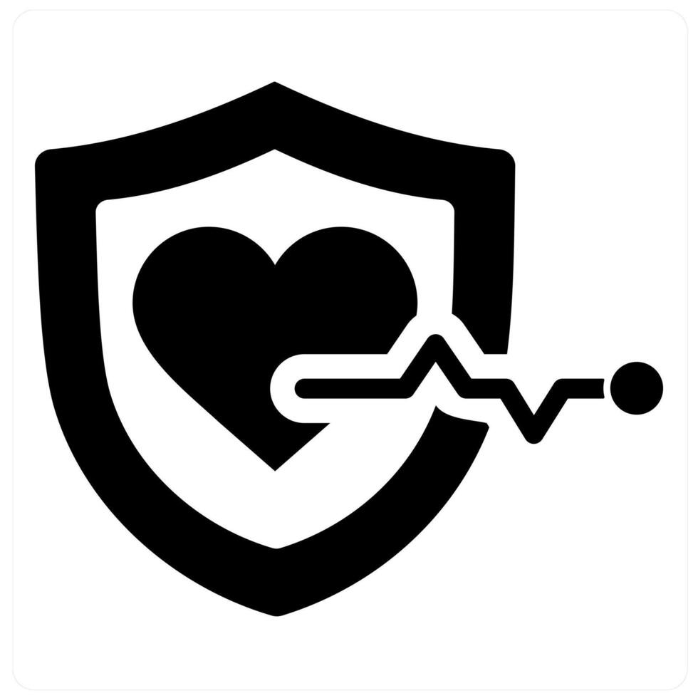 Life Insurance and protection in black filled color vector