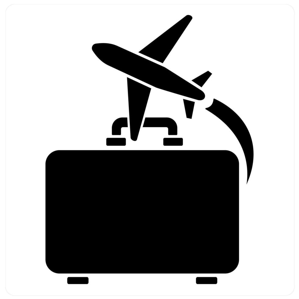 Traveling and flight icon concept in black filled color vector