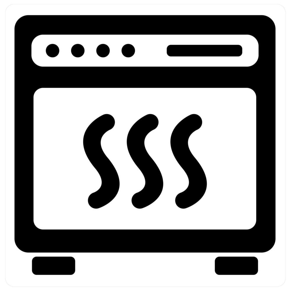 Oven and appliances icon concept in black filled color vector