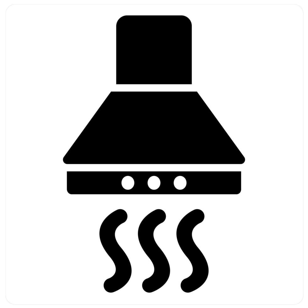 Kitchen Hood and hood icon concept in black filled color vector