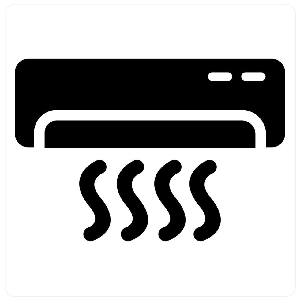 Air Conditioning and ac in black filled color vector