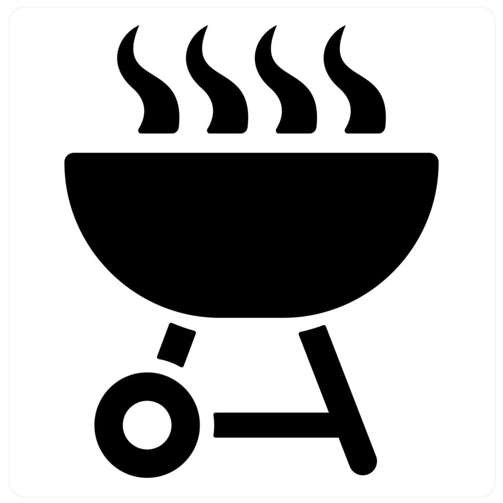 Barbecue and bbq icon concept in black filled color vector