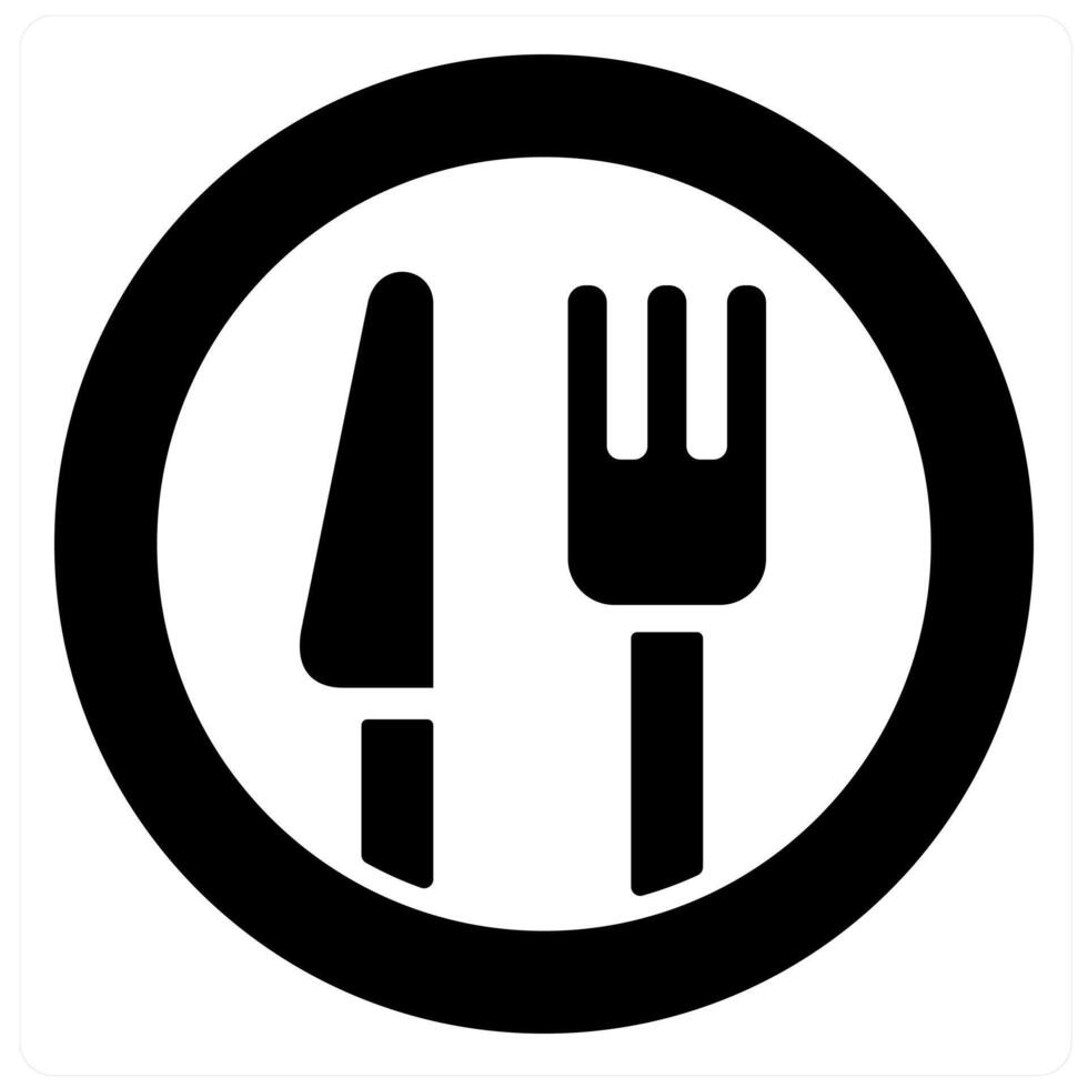 Cutlery and fork icon concept in black filled color vector