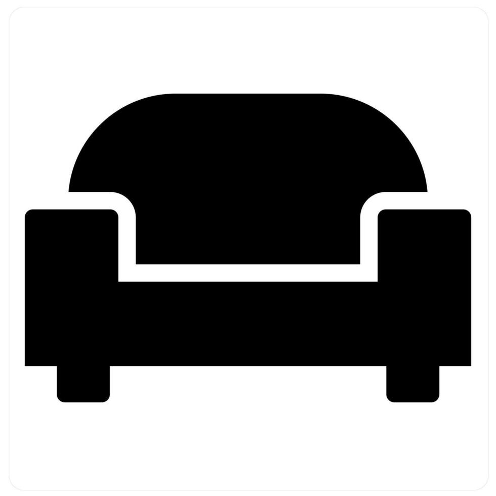Armchair and arm icon concept in black filled color vector