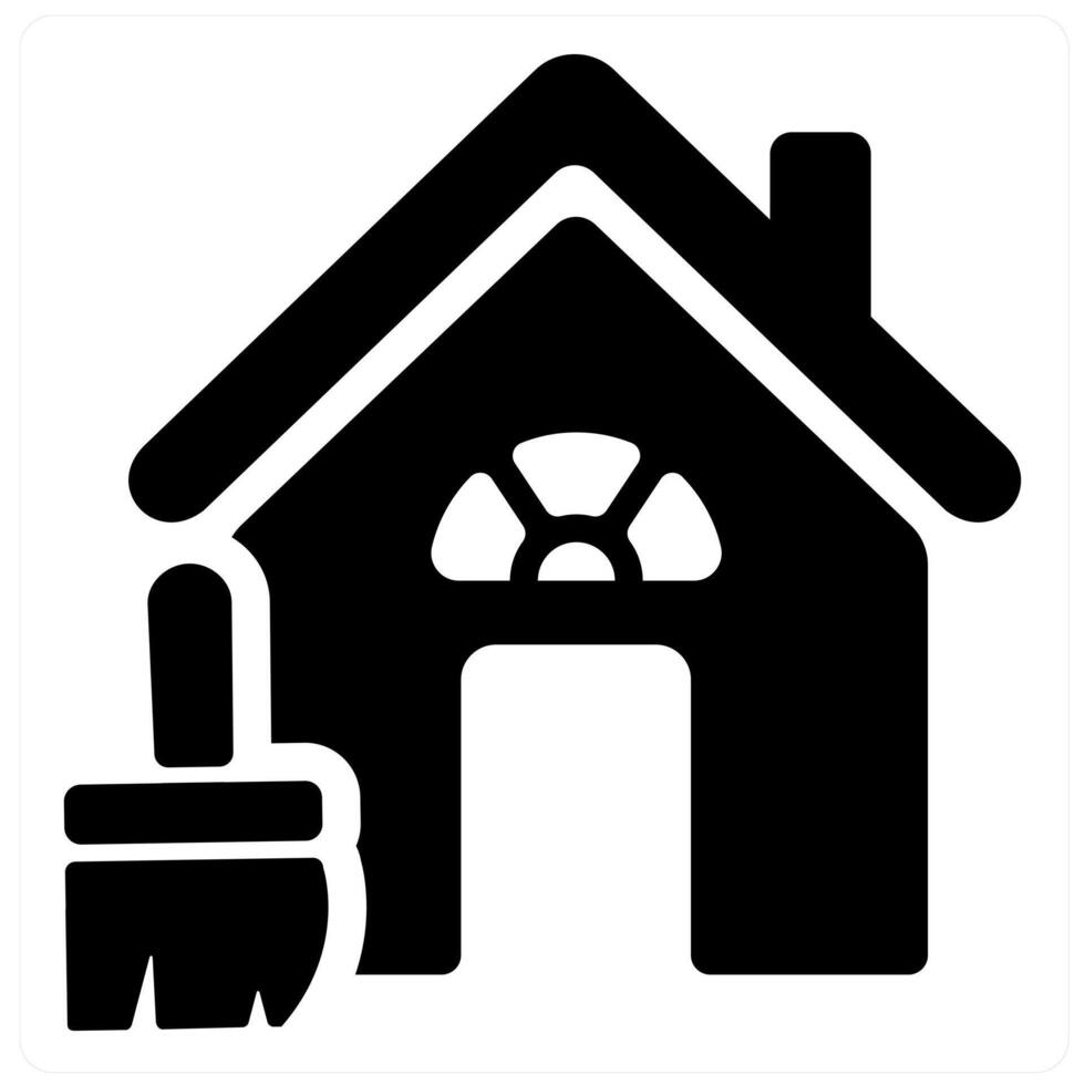 Renovation and home icon concept in black filled color vector