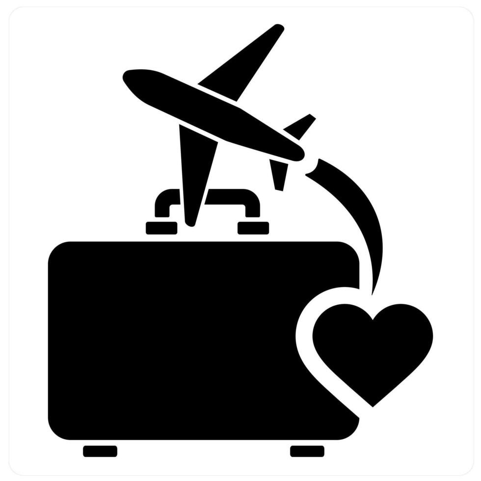 Travel and trip icon concept in black filled color vector