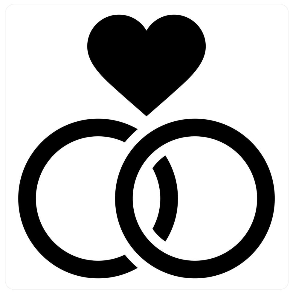 Engagement and love icon concept in black filled color vector