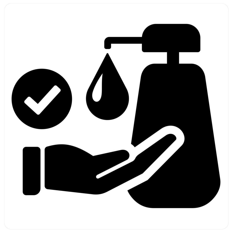 Disinfection and dirty icon concept in black filled color vector