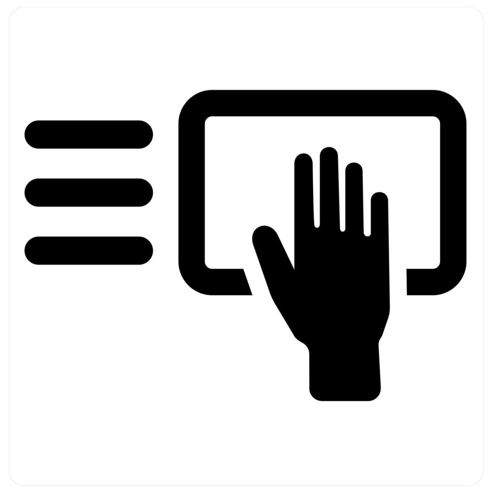 Wipe and clean icon concept in black filled color vector