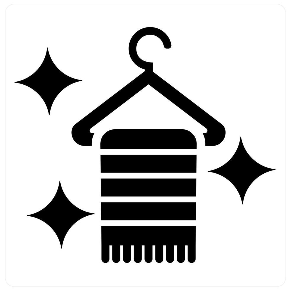Towel and bath towel icon concept in black filled color vector