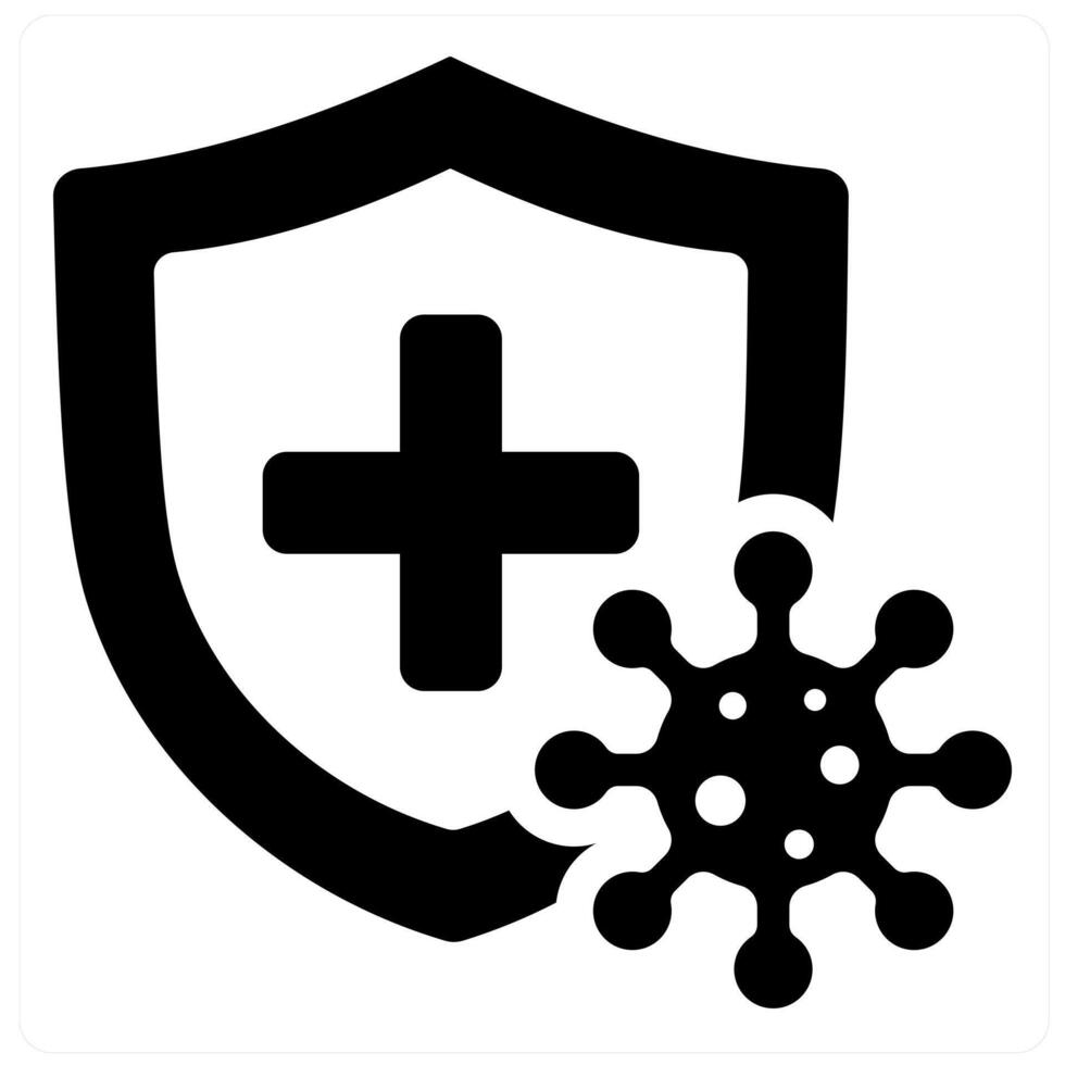 Bacteria Protection and protect icon concept in black filled color vector