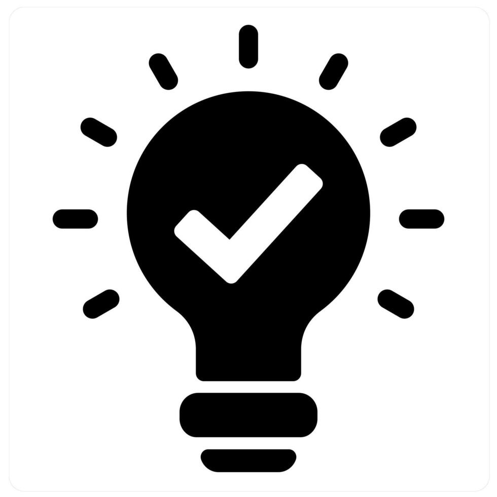 Idea and creativity icon concept in black filled color vector
