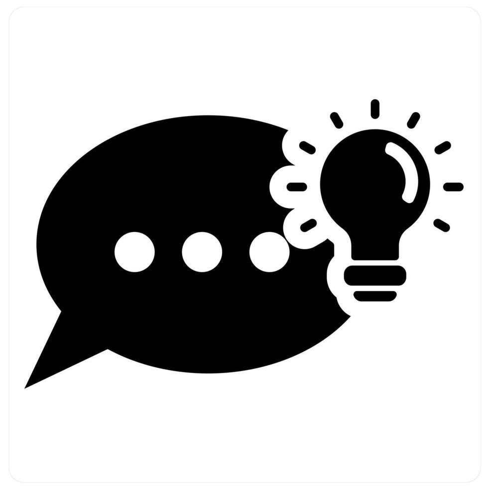 Suggestion and idea icon concept in black filled color vector