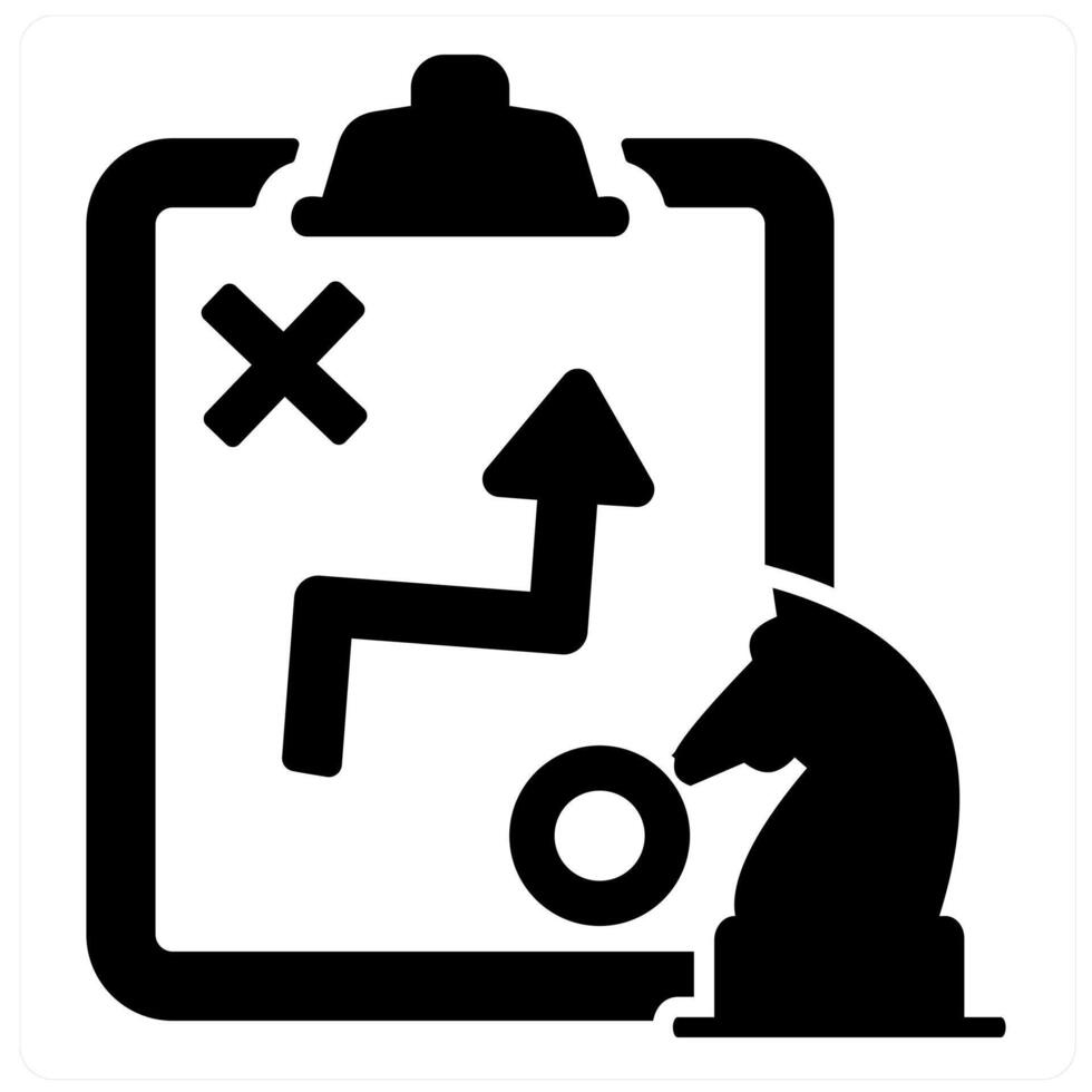 Strategy and plan icon concept in black filled color vector