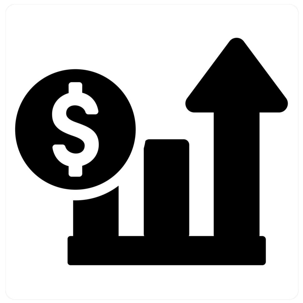 Sales and business icon concept in black filled color vector