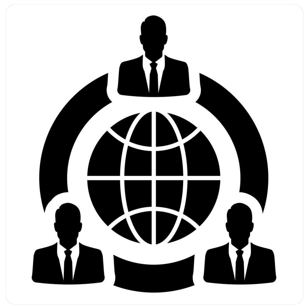 Outsourcing and hr icon concept in black filled color vector