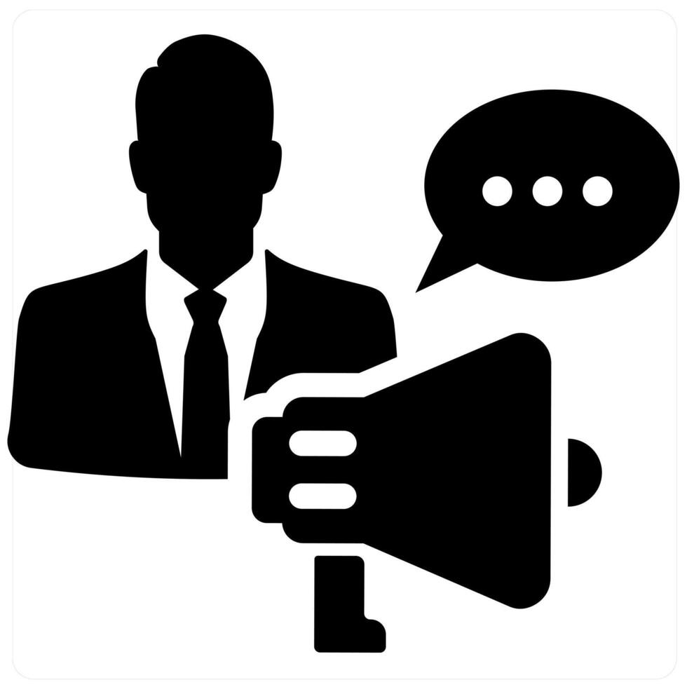 Promotion and advertise icon concept in black filled color vector