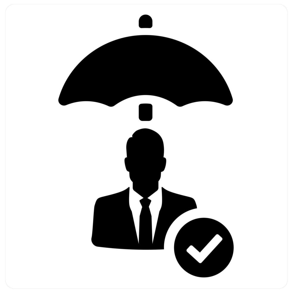 Insurance and safe icon concept in black filled color vector