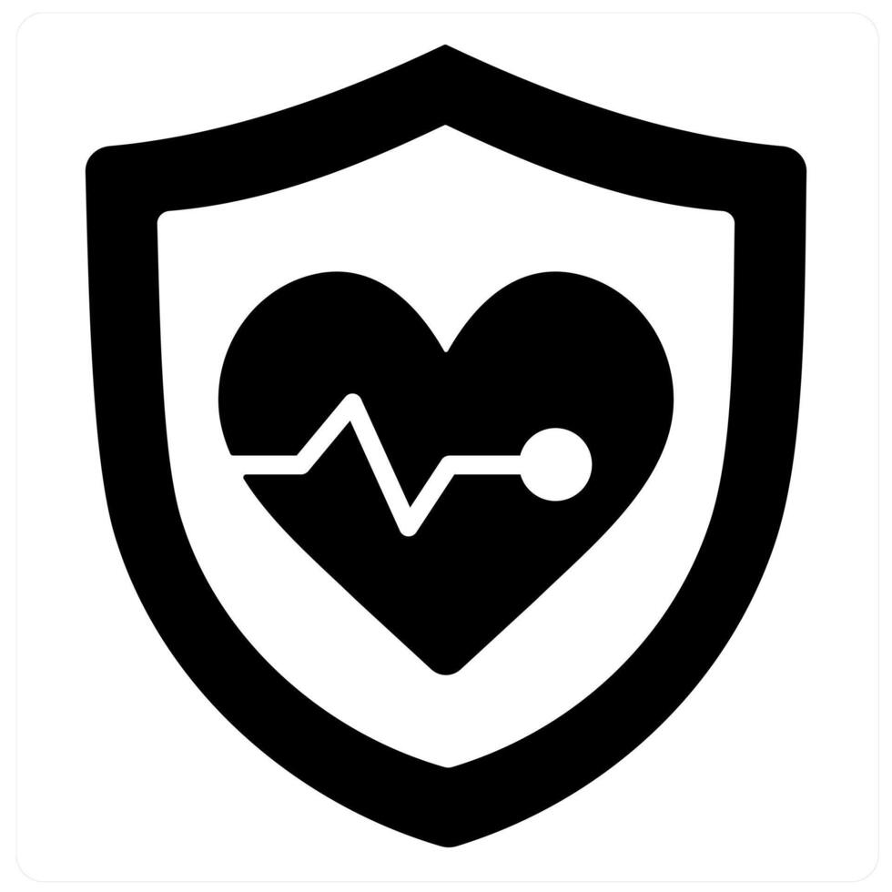 Life Insurance icon concept in black filled color vector