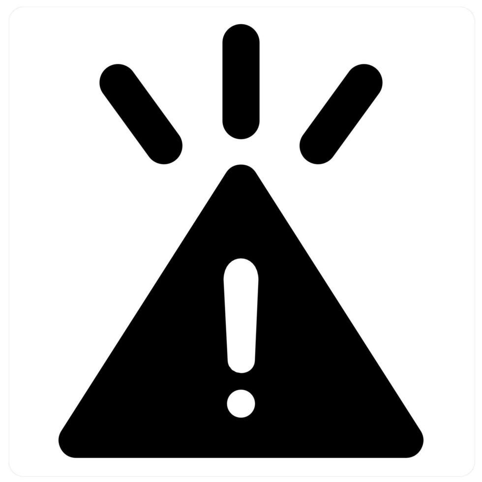 Risk and alert icon concept in black filled color vector