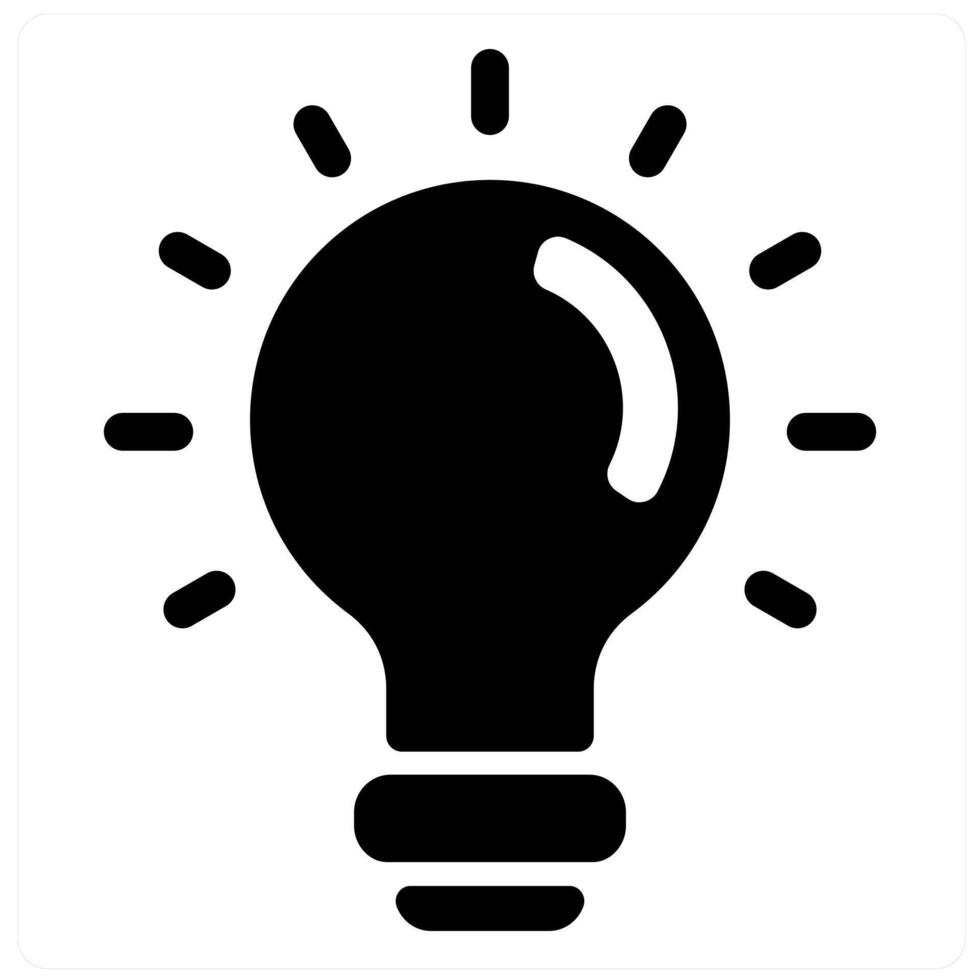 Idea icon concept in black filled color vector