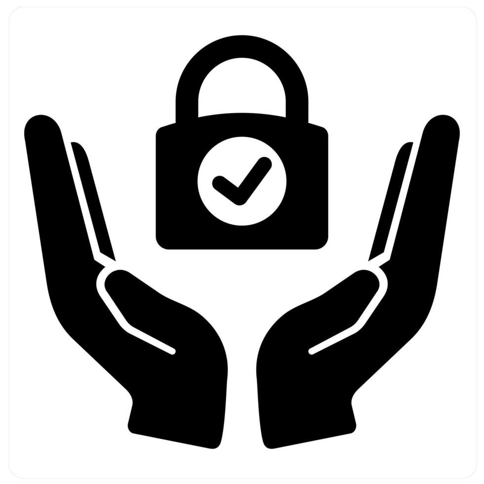 Secure and safety icon concept in black filled color vector