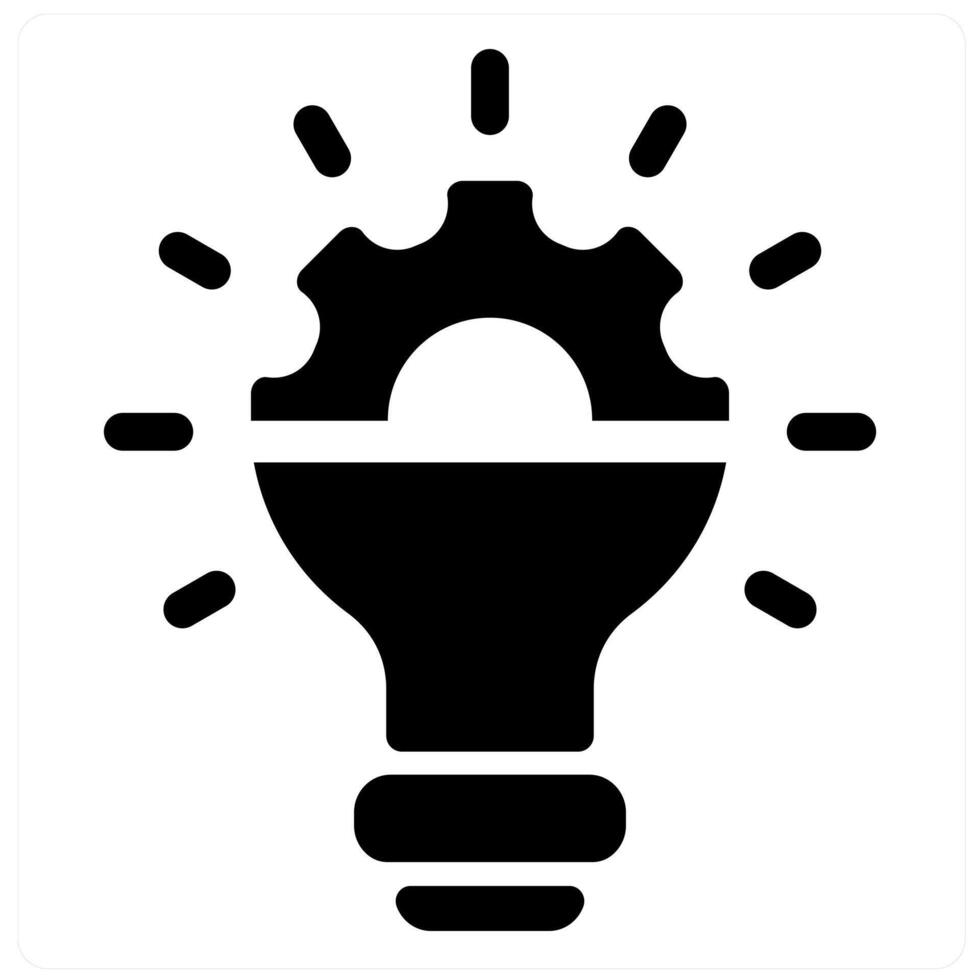 Innovation and idea concept in black filled color vector
