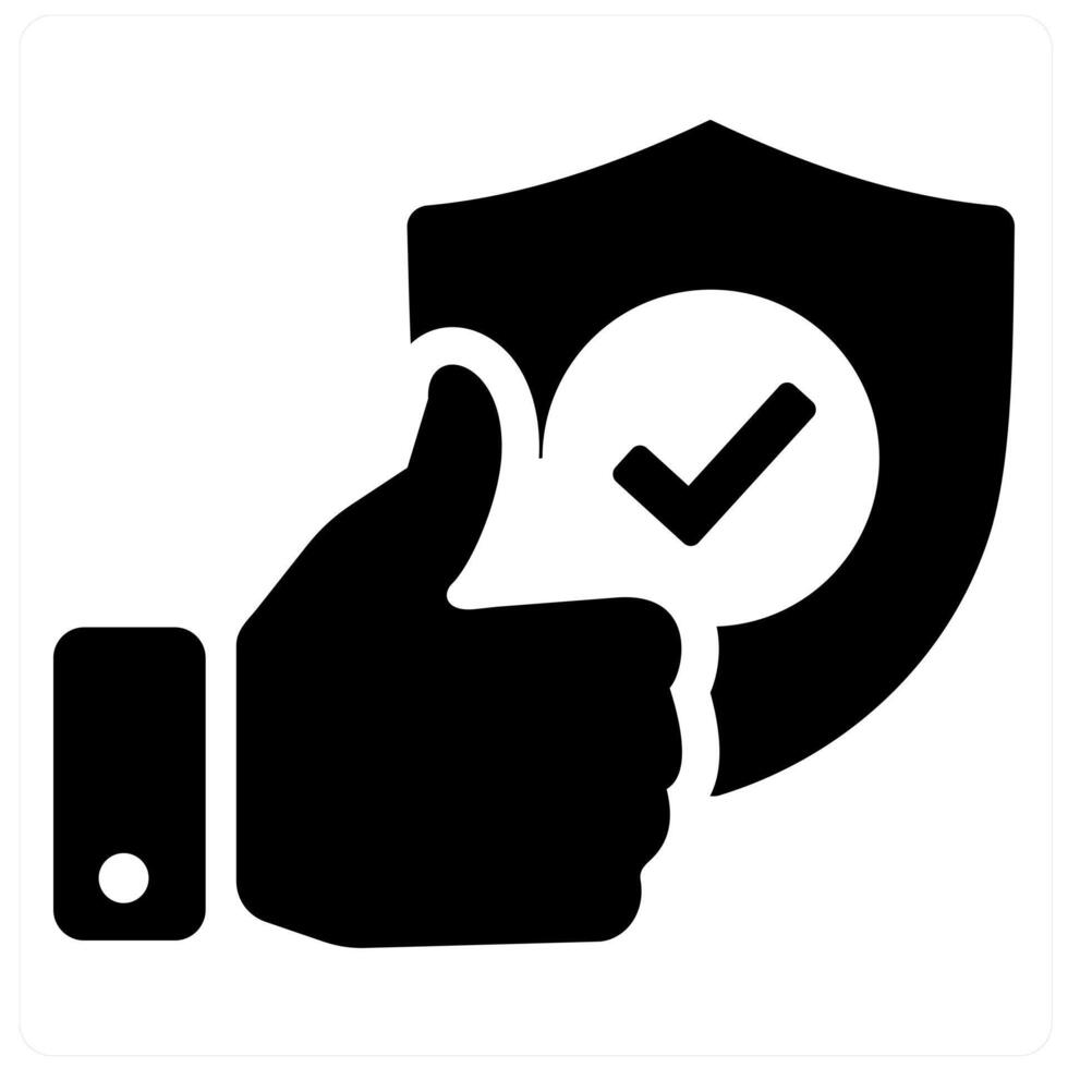 Protection and safe icon concept in black filled color vector