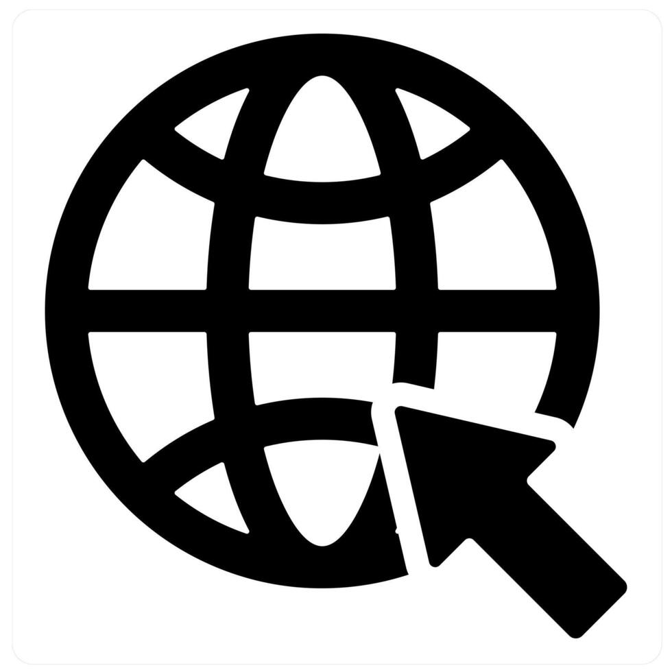 Online and internet icon concept in black filled color vector