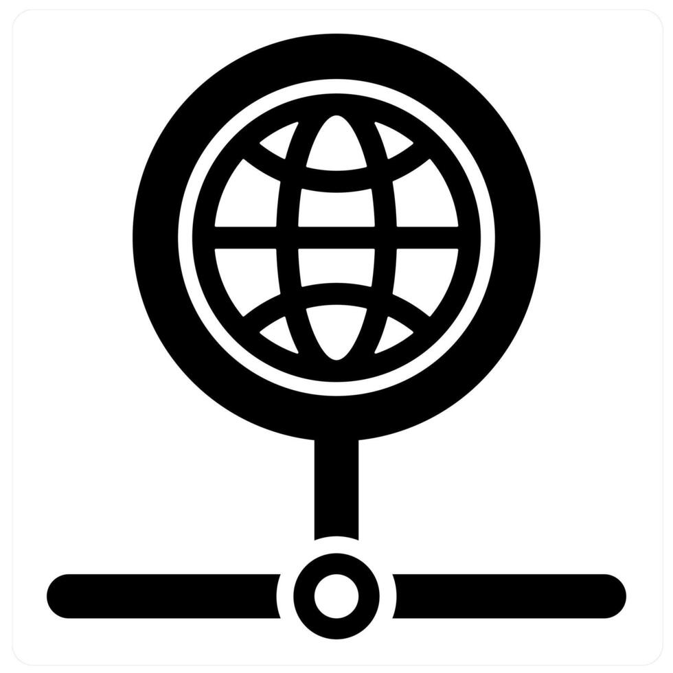 Network and internet icon concept in black filled color vector