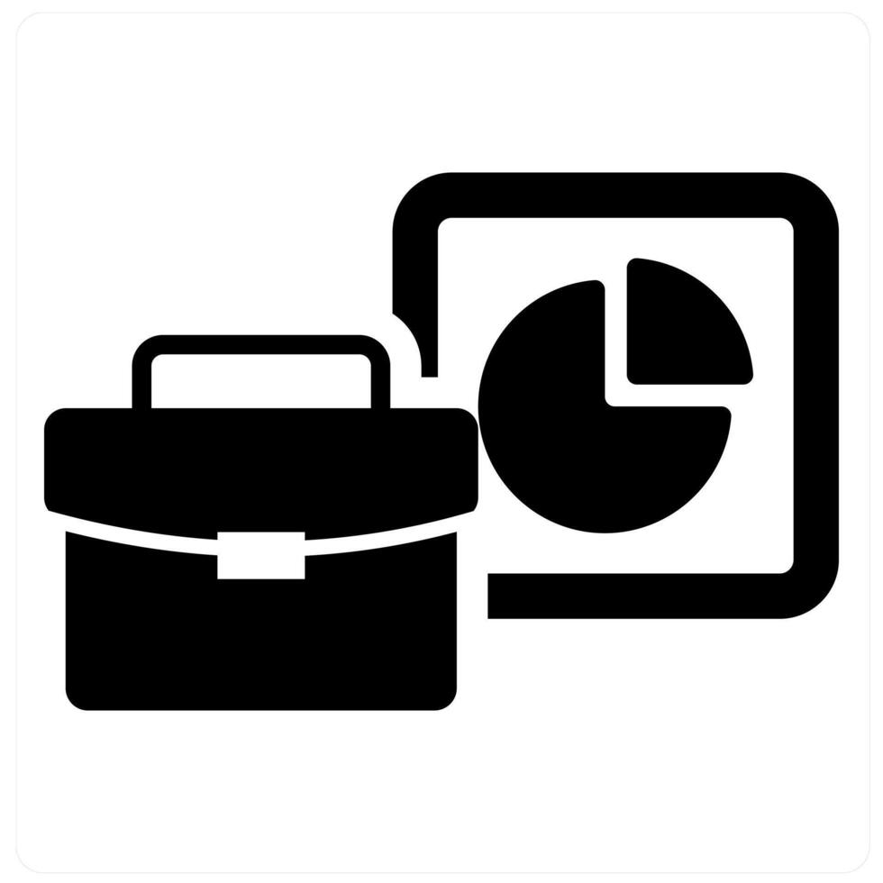 Portfolio and bag icon concept in black filled color vector