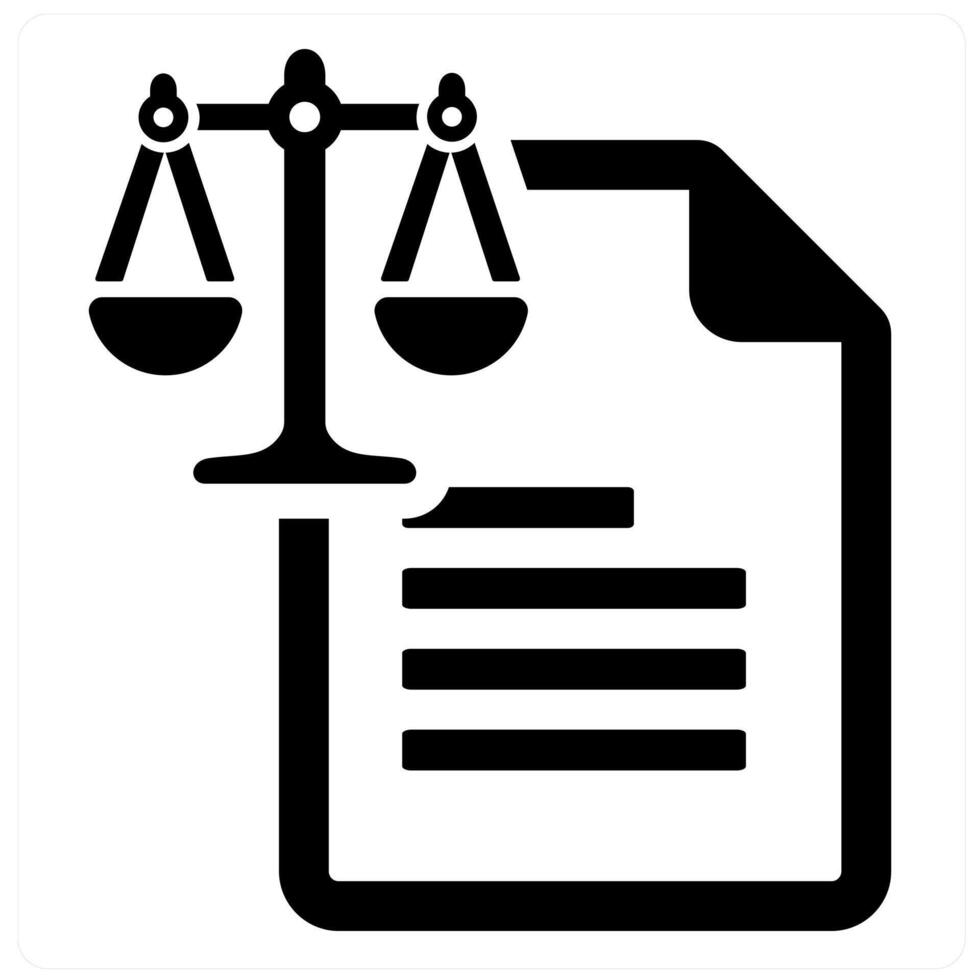 Law and order icon concept in black filled color vector