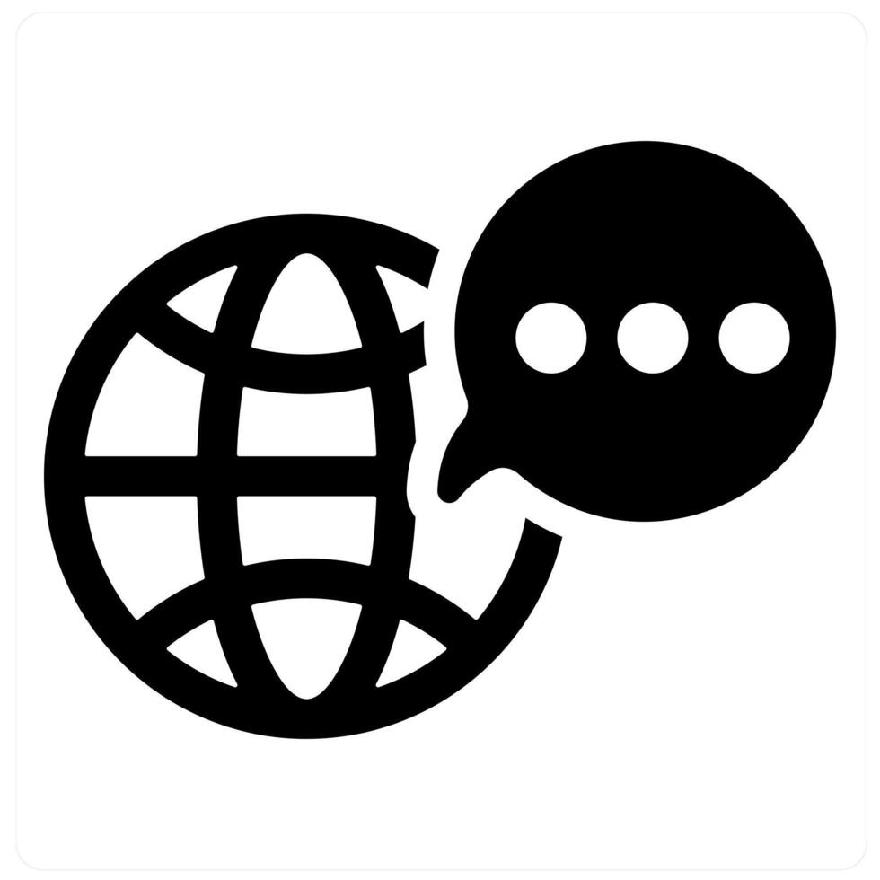 Language Skills and chatting icon concept in black filled color vector