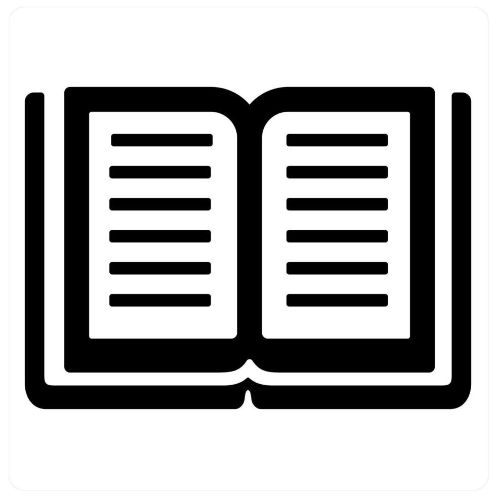 Dictionary and data icon concept in black filled color vector