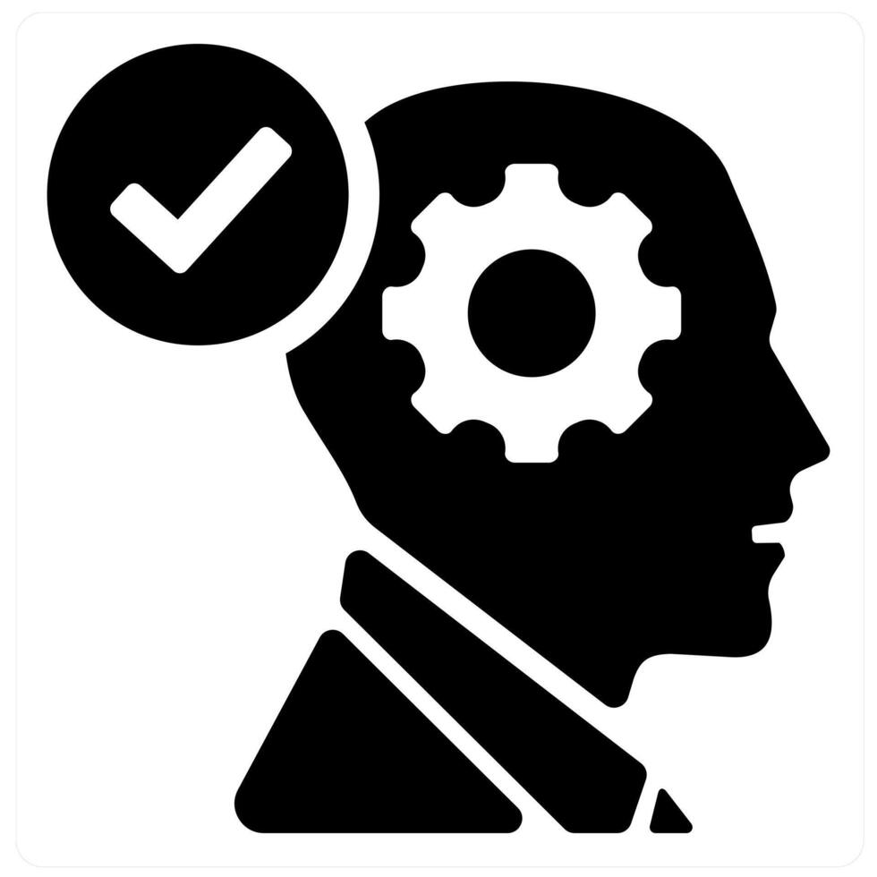 Interpretation and research icon concept in black filled color vector