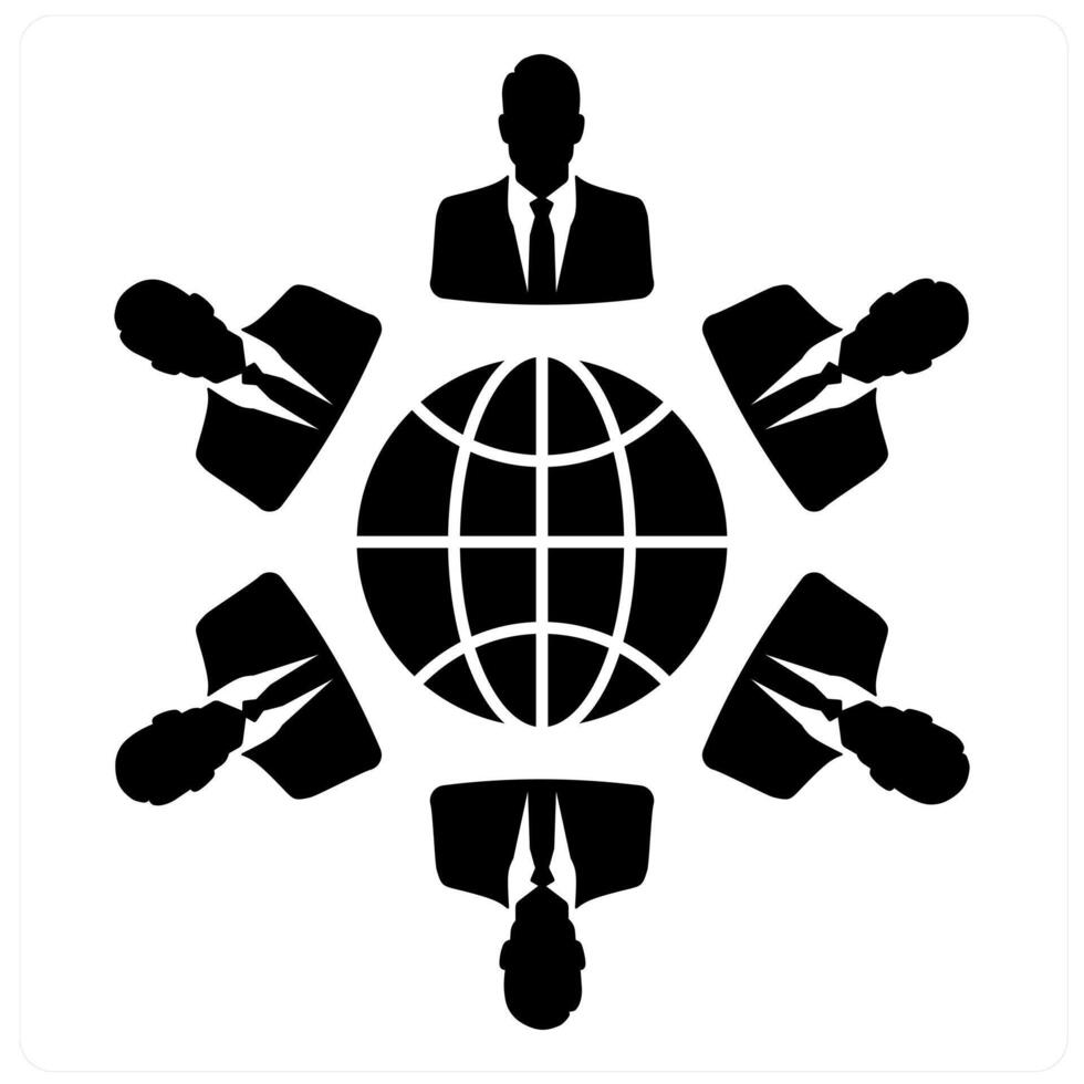 Diversity and combine icon concept in black filled color vector