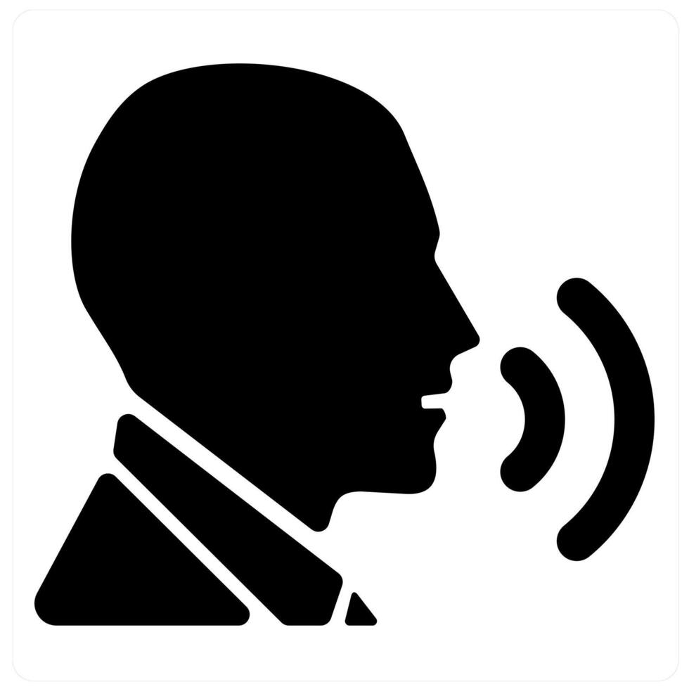 Speaking and say icon concept in black filled color vector