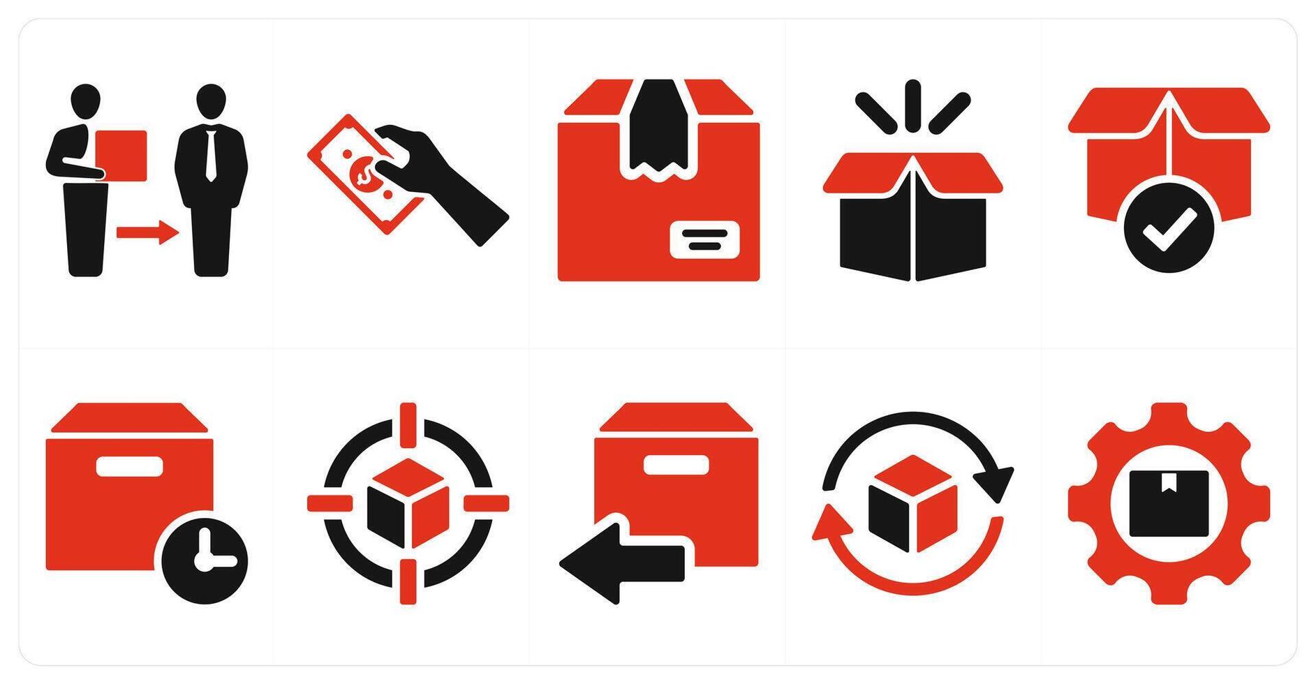 A set of 10 delivery icons as delivery on time, worldwide delivery vector