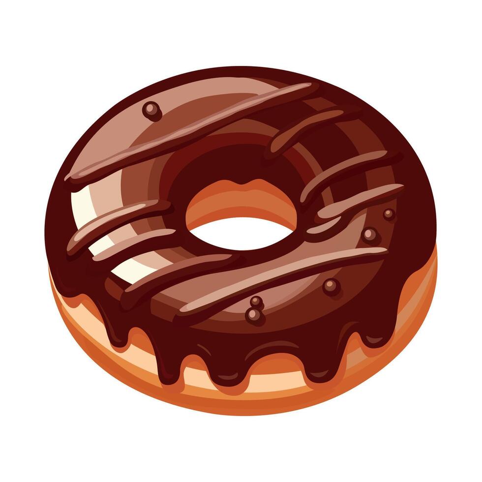 Illustration of a chocolate donut vector
