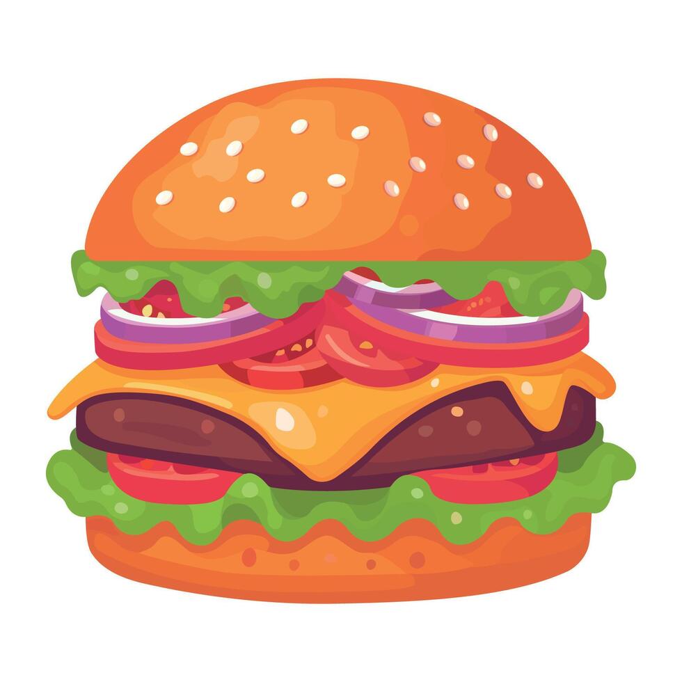 Illustration of a cheeseburger vector