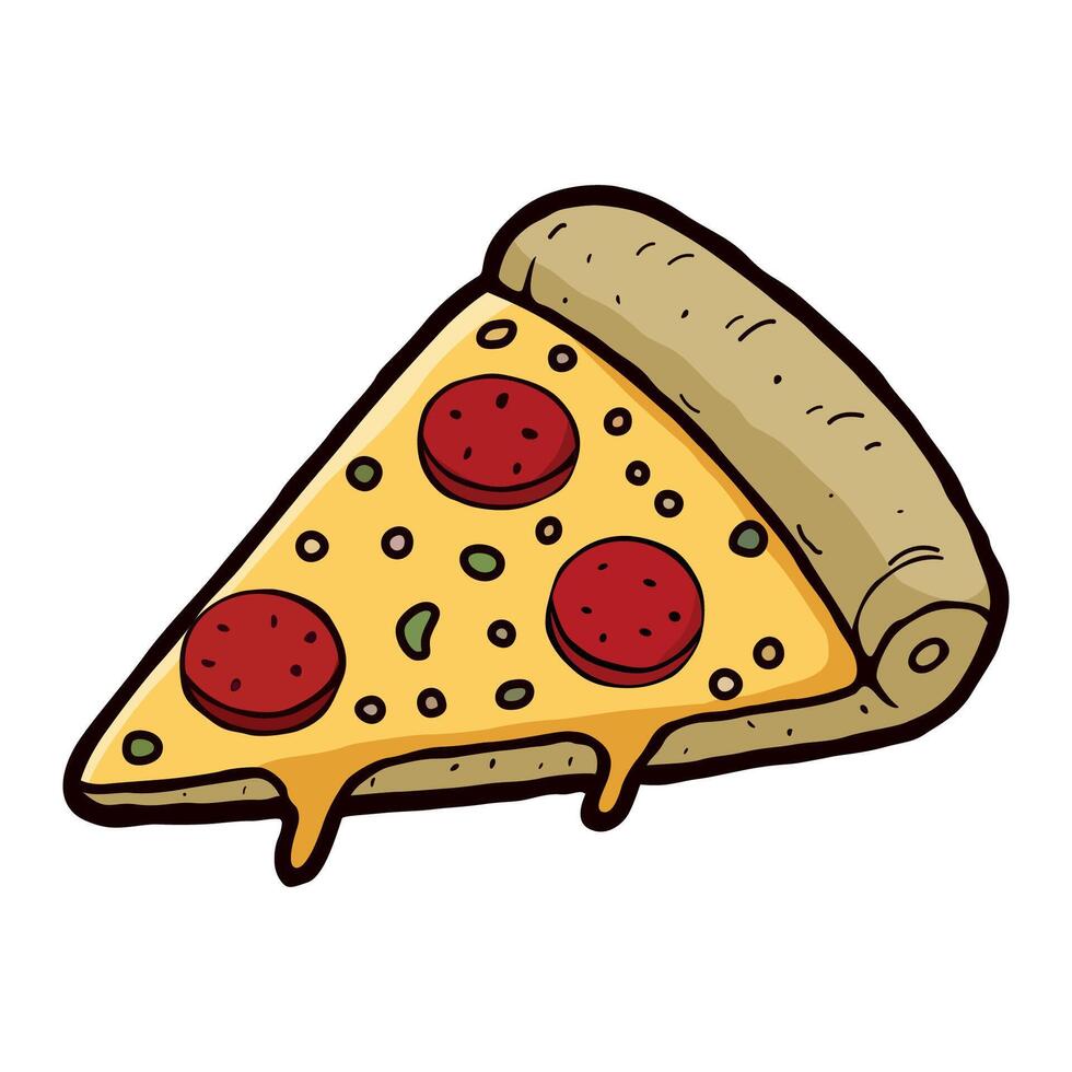 Illustration of a slice of pizza vector