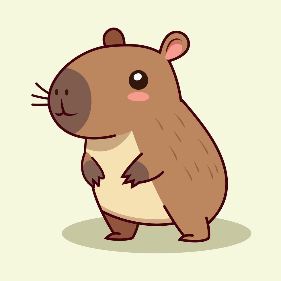 Cute illustration of a capybara character vector