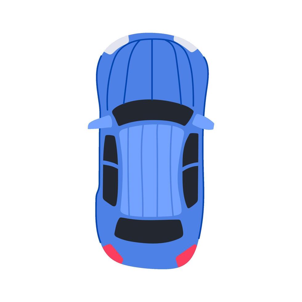 aerial car top view cartoon illustration vector