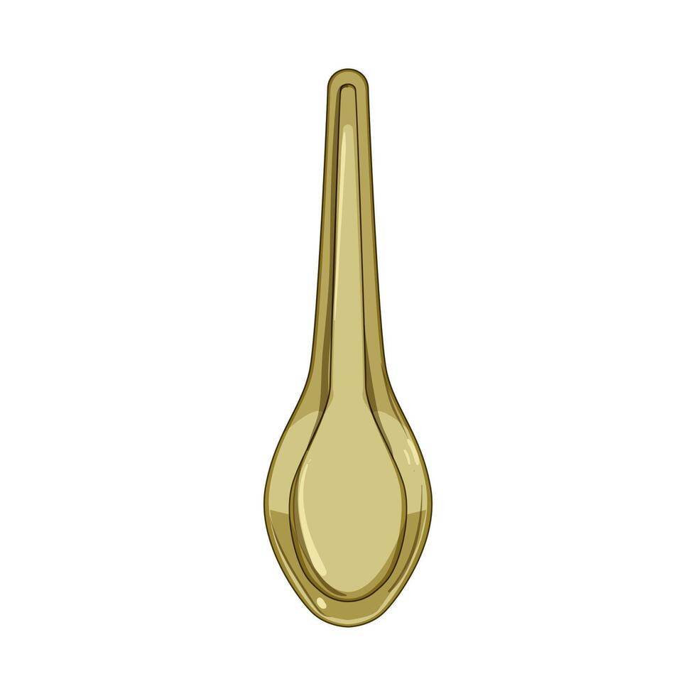tableware ceramic soup spoon cartoon illustration vector