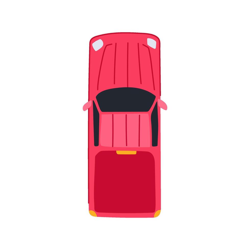 over car top view cartoon illustration vector