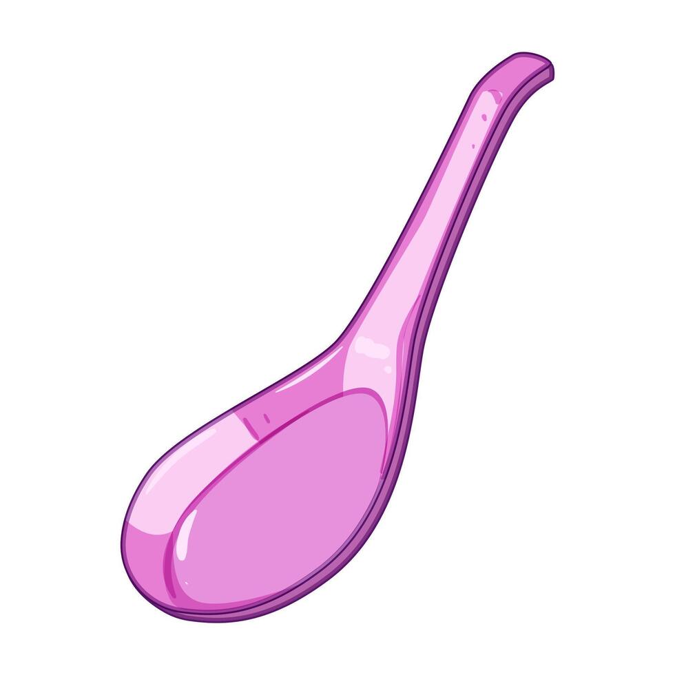 kitchen ceramic soup spoon cartoon illustration vector