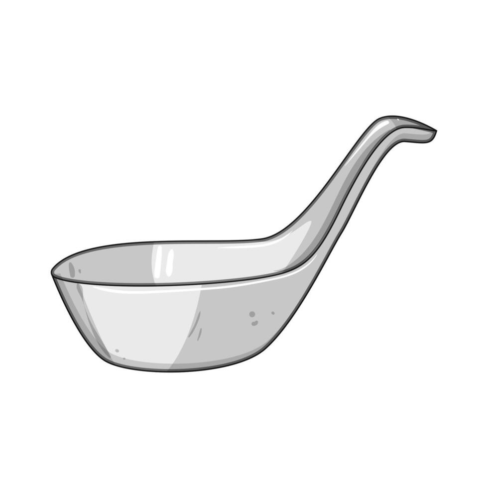 glossy ceramic soup spoon cartoon illustration vector