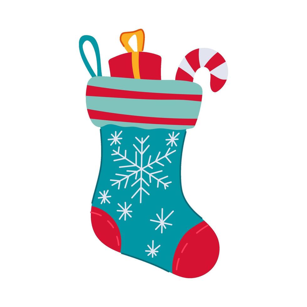 cozy christmas sock cartoon illustration vector
