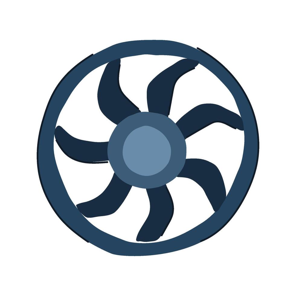 power cooling fan cartoon illustration vector