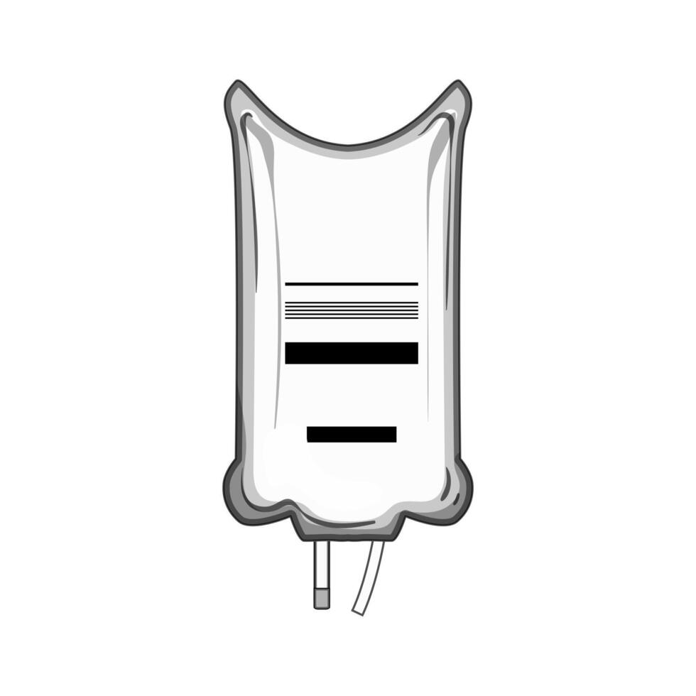 medical iv fluid bag cartoon illustration vector